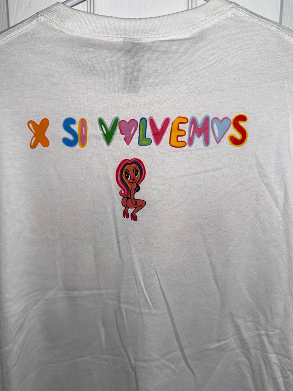Gildan White Short-Sleeve Tee with Multicolor "Mañana Será Bonito" Print - Picture 8 of 8